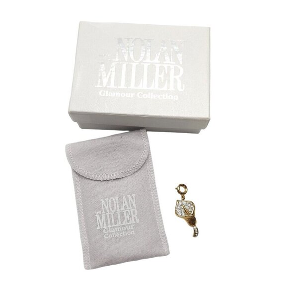 Nolan Miller Glamour Collection Calla Lily Gold-Tone Crystal Pendant - Picture 1 of 5